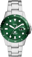 Мужские кварцевые часы Fossil с тремя стрелками из нержавеющей стали, цвет: серебристый/зеленый (модель: FS6033) 1000007124