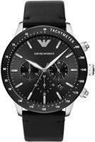 Мужские аналоговые часы Emporio Armani с черным циферблатом из кожи - AR11243 1000007144