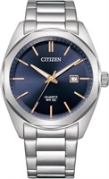 Мужские аналоговые часы Citizen с синим циферблатом BI5110-54H, серые 1000007159