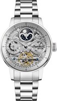 Ingersoll The Jazz Mens 42 мм автоматические часы с фазами Луны, скелетонированным циферблатом и браслетом из нержавеющей стали 1000007162