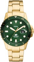 Мужские кварцевые часы Fossil с тремя стрелками из нержавеющей стали, цвет: золотой/зеленый (модель: FS6030) 1000007207