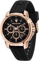 Мужские модные часы Maserati Successo R8871621012 с черным силиконовым кварцевым ремешком 1000007209