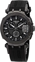 Мужские повседневные часы Tissot T-Race Chrono Quartz из нержавеющей стали, черные, T1154173706103 1000007214