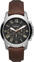Мужские кварцевые часы Fossil, черный дисплей хронографа и кожаный ремешок - fs4813ie, коричневые 1000007238
