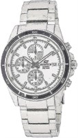 Мужские часы Casio Edifice с хронографом из нержавеющей стали и белым циферблатом 1000007241