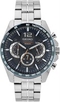 Мужские кварцевые часы Seiko из нержавеющей стали с силиконовым ремешком 1000007245