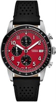 Мужские спортивные часы-хронограф Fossil Sport Tourer с черным кожаным ремешком 1000007246