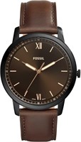 Мужские аналоговые часы Fossil The Minimalist 3H с черным циферблатом из кожи — FS5551 1000007269