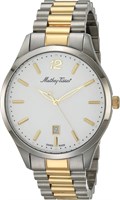 Мужские кварцевые часы Mathey-Tissot с ремешком из нержавеющей стали, разноцветные, 20, повседневные (модель: H411MBI), белые 1000007287