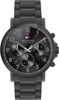 Мужские часы Tommy Hilfiger с черным циферблатом и ионным покрытием из черной стали — 1710383 1000007290