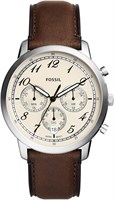 Мужские часы Fossil Neutra Arabic Chronograph из нержавеющей стали, цвет: серебристый/коричневый (модель: FS6022) 1000007294