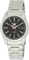 Мужские автоматические часы Seiko с аналоговым дисплеем и ремешком из нержавеющей стали, Snkl45J1, серебристые 1000007302