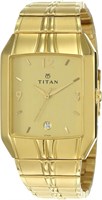 Аналоговые мужские часы Titan Karishma с золотым циферблатом NM9264YM02/NN9264YM02/NR9264YM02 из нержавеющей стали, золотой ремешок 1000007304