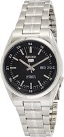 Мужские часы Seiko с черным циферблатом и браслетом из нержавеющей стали 1000007317