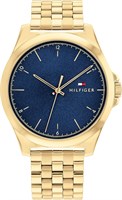 Мужские часы Tommy Hilfiger Norris с синим циферблатом и тонким золотом с ионным покрытием, 2 стальных корпуса - 1710546 1000007330
