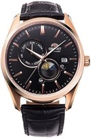 Мужские наручные часы Orient RAAK0309 Sun & Moon Gen 5 с автоматическим аналоговым механизмом, корпус 41,5 мм, цвет: золотой/черный 1000007342