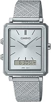 Мужские часы Casio MTP-B205M-7EDF с серебристым циферблатом и серебристым браслетом 1000007343