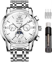 ОЛЕВС Монтре хронограф? Quartz pour Homme, Браслет en Cuir, bo?tier dor? avec Date du Jour, Montre браслет en Acier Inoxydable, Montre Lumineuse pour Homme, Tendance, 1000007383