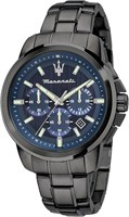 Мужские часы Maserati, коллекция Successo, кварцевый механизм, хронограф, нержавеющая сталь - R8873621005, серые, GRANDE 45 мм, ремешок 1000007405