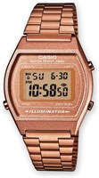 Аналогово-цифровые кварцевые часы Casio Unisex с ремешком из нержавеющей стали, розовое золото, современные 1000007482