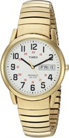 Мужские часы Timex Easy Reader 35 мм – корпус золотистого оттенка, белый циферблат с золотистым коническим расширительным ремешком 1000007483