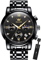 Часы OLEVS Diamond для мужчин, деловые, водонепроницаемые, светящиеся, мужские, золотистые, с большим циферблатом, кварцевые, аналоговые, с календарем, датой и браслетом из нержавеющей стали 1000007604