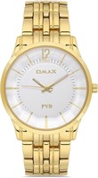 Оригинальные мужские часы Omax с золотым ремешком из нержавеющей стали, белые, 41 мм, круглые аналоговые наручные часы для мужчин, 100% водонепроницаемые, для деловой повседневной одежды, сделано в Японии, гарантия 1 год 1000007634