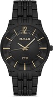 Оригинальные мужские часы Omax с черным ремешком из нержавеющей стали, 41 мм, круглые аналоговые наручные часы для мужчин, 100% водонепроницаемые, для деловой повседневной одежды, сделано в Японии, гарантия 1 год 1000007643