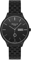 Оригинальные мужские часы Omax с черным ремешком из нержавеющей стали, 41 мм, круглыми аналоговыми наручными часами с датой и временем, 100% водонепроницаемые, для деловой и повседневной одежды, подарки, сделано в Японии, гарантия 1 год 1000007669