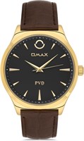 Оригинальные часы Omax для мужчин, коричневый ремешок из натуральной кожи, 41 мм, золотые, черные, аналоговые наручные часы для мужчин, 100% водонепроницаемые, для деловой и повседневной одежды, подарки, сделано в Японии, гарантия 1 год 1000007672