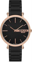 Оригинальные мужские часы Omax с черным ремешком из нержавеющей стали, 41 мм, кварцевые аналоговые наручные часы из розового золота, круглой формы, 100% водонепроницаемые, для бизнеса и повседневной носки, подарки, сделано в Японии, гарантия 1 год 1000007678