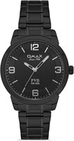 Оригинальные мужские часы Omax с черным ремешком из нержавеющей стали, 41 мм, круглые, белые, аналоговые, кварцевые, наручные часы для мужчин, 100% водонепроницаемые, для деловой и повседневной одежды, подарки, сделано в Японии, гарантия 1 год 1000007692