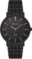 Оригинальные мужские часы Omax с черным ремешком из нержавеющей стали, 41 мм, круглые аналоговые наручные часы для мужчин, 100% водонепроницаемые, для деловой и повседневной одежды, подарки, сделано в Японии, гарантия 1 год 1000007696