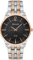 Оригинальные мужские часы Omax с серебристым ремешком из нержавеющей стали, черным, 41 мм, круглые аналоговые наручные часы для мужчин, 100% водонепроницаемые, для деловой повседневной одежды, подарки, сделано в Японии, гарантия 1 год 1000007697