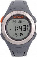 Часы Alfajr WQ-18 серые с компасом Кибла, Нимазом/Молитвой/Азаном и резиновым ремешком для мужчин и женщин 1000007742