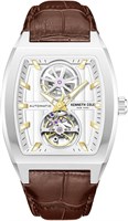 Мужские автоматические часы Kenneth Cole New York — скелетонированный циферблат, изогнутый корпус, современный стиль 1000007765