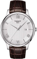 Мужские наручные часы Tissot Tradition из нержавеющей стали, коричневые, T0636101603800, коричневый, кварцевый механизм 1000007774