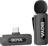Беспроводной петличный микрофон BOYA для смартфонов и ноутбуков на базе Android — всенаправленный конденсаторный микрофон USB C для записи видео, интервью, подкастов, видеоблогов и прямой трансляции на YouTube 1000007886