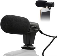 Внешний мини-мономикрофон eWINNER MIC-06 с разъемом 3,5 мм и ветрозащитным экраном, совместимый с камерами Canon, Nikon, Sony, Panasonic, Fuji, Pentax, цифровыми зеркальными фотокамерами, видеокамерами и смартфонами. 1000007889