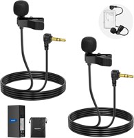 Миниатюрный петличный микрофон NEEWER (2 шт.), 2 м/6,6 фута проводной конденсаторный петличный микрофон с креплением на клипсе и разъемом TRS 3,5 мм, совместимый с камерой DJI Mic 2 Rode Wireless Go II CM28 CM31, LM5 1000007903