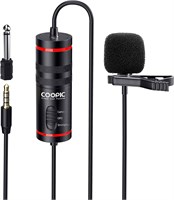 COOPIC Create Cool Pictures — петличный всенаправленный петличный микрофон с креплением на петле, конденсаторный микрофон для камеры, зеркального фотоаппарата, ноутбука, гитары, интервью, YouTube, рэпа и видеоблогов (петличный микрофон CP-KK1) 1000007934
