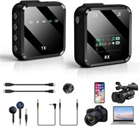 Беспроводной петличный микрофон, беспроводной микрофон 2.4G, для iPhone/Android, цифровых зеркальных фотокамер и ноутбуков, петличный микрофон для видеоблогов, для интервью, прямых трансляций на YouTube и Facebook, записи подкастов и видеоблогов 1000007954