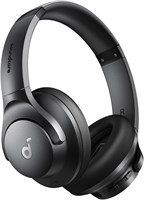 Гибридные наушники Soundcore by Anker Q20i с активным шумоподавлением, беспроводные полноразмерные наушники Bluetooth, 40 часов воспроизведения с активным шумоподавлением, Hi-Res-аудио, мощные басы, настройка через приложение, режим прозрачности 1000007979