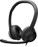 Проводная гарнитура Logitech H390 для ПК/ноутбука, стереонаушники с микрофоном с шумоподавлением, USB-A, встроенное управление, совместима с Chromebook — черная 1000008002