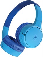 Беспроводные наушники Belkin SoundForm Mini Kids со встроенным микрофоном, накладные наушники для девочек и мальчиков. Подходит для онлайн-обучения, школы и путешествий. Совместимо с iPhone, iPad, Galaxy и другими устройствами. Синий цвет. 1000008005