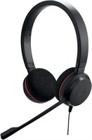 Стереогарнитура Jabra Evolve 20 — проводные наушники для VoIP-софтфона с пассивным шумоподавлением — USB-кабель с контроллером — чёрный, средний 1000008039