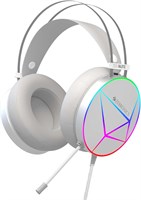 Проводные игровые наушники Zebronics Zeb-Blitz USB с Dolby Atmos, RGB-подсветкой, программным обеспечением Windows, имитацией объемного звука 7.1, плетеным кабелем длиной 2,4 метра, гибким микрофоном и амбушюрами (белые) 1000005331