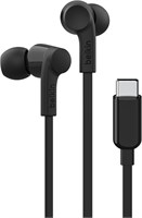 Проводные наушники Belkin SoundForm с разъёмом USB-C, внутриканальные наушники с микрофоном — наушники для iPhone 15, iPad Mini, Galaxy, Android и других устройств с разъёмом USB-C (наушники USB-C) — чёрные 1000008102