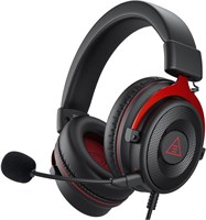 Игровая гарнитура EKSA, проводная гарнитура для PS4 с микрофоном с шумоподавлением, игровые наушники-вкладыши, совместимые с контроллером Xbox One, для PS4, PS5, ПК, ноутбука (E900-красный) (E900-фиолетовый) 1000008103