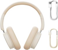 Беспроводные наушники Baseus Bowie D05, Bluetooth-наушники с 70-часовым временем работы, режимами эквалайзера, встроенным HD-микрофоном, глубокими басами, мягкими амбушюрами для телефона/ПК (кремово-белые) 1000008114
